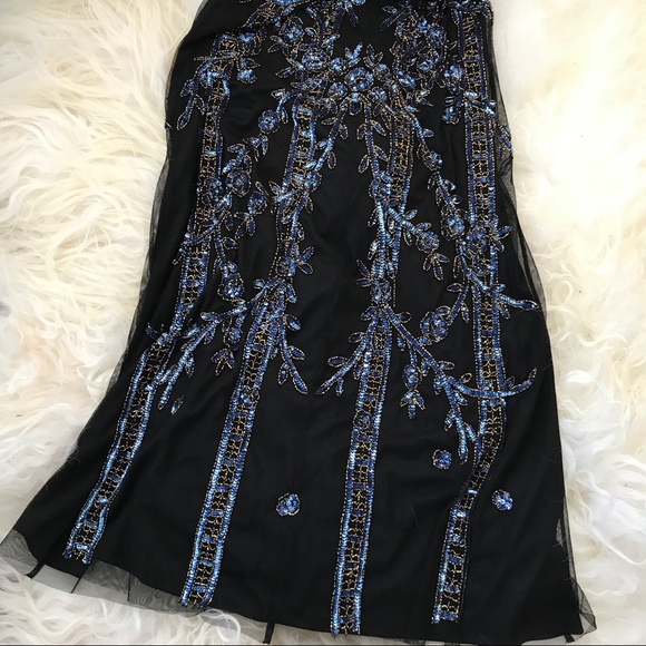 AIDAN MATTOX BEADED SLEEVELESS EVENING DRESS - Picture 8 of 8